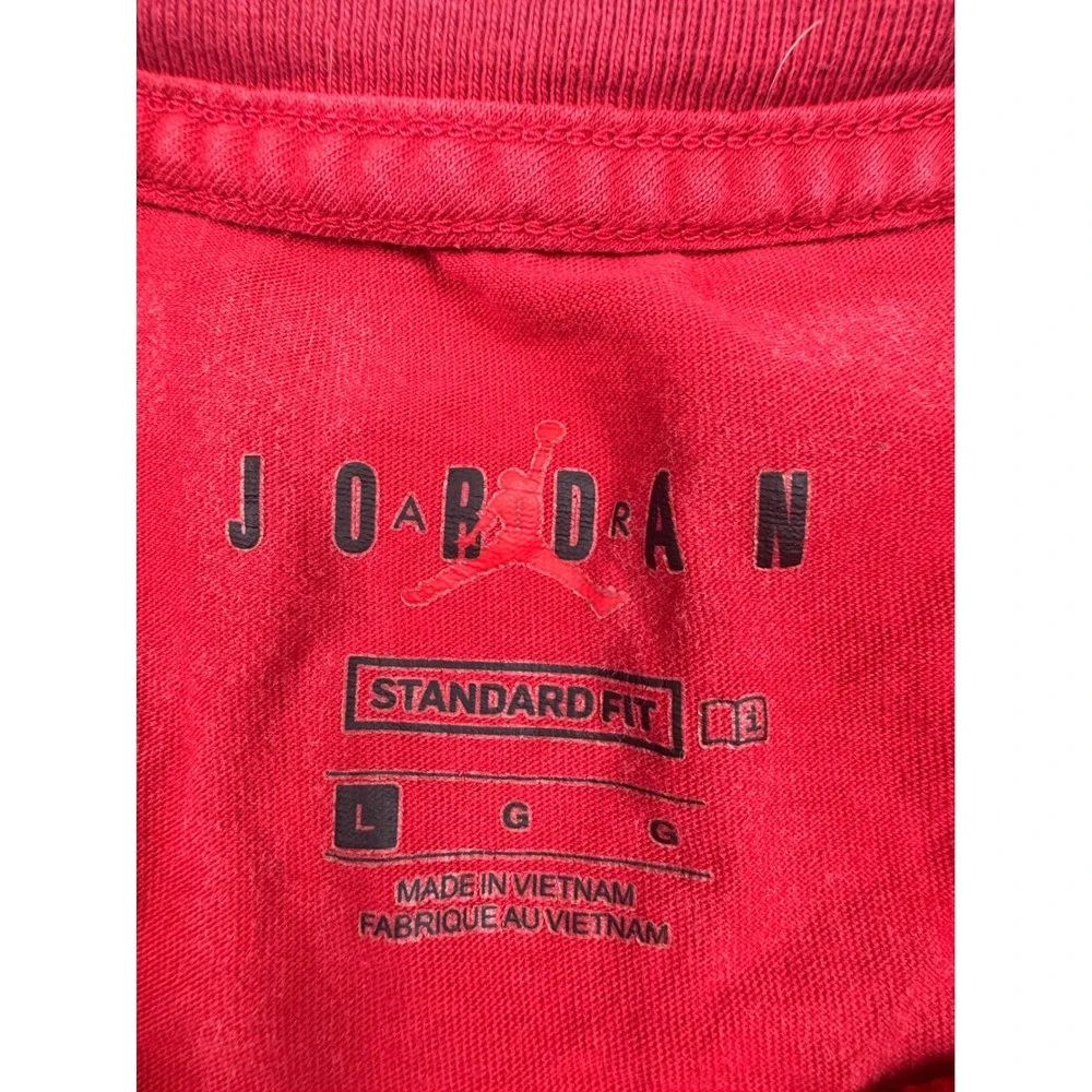 Jordan Air All Over Print T-Shirt Mens Large Red Graphic Short Sleeve Tee